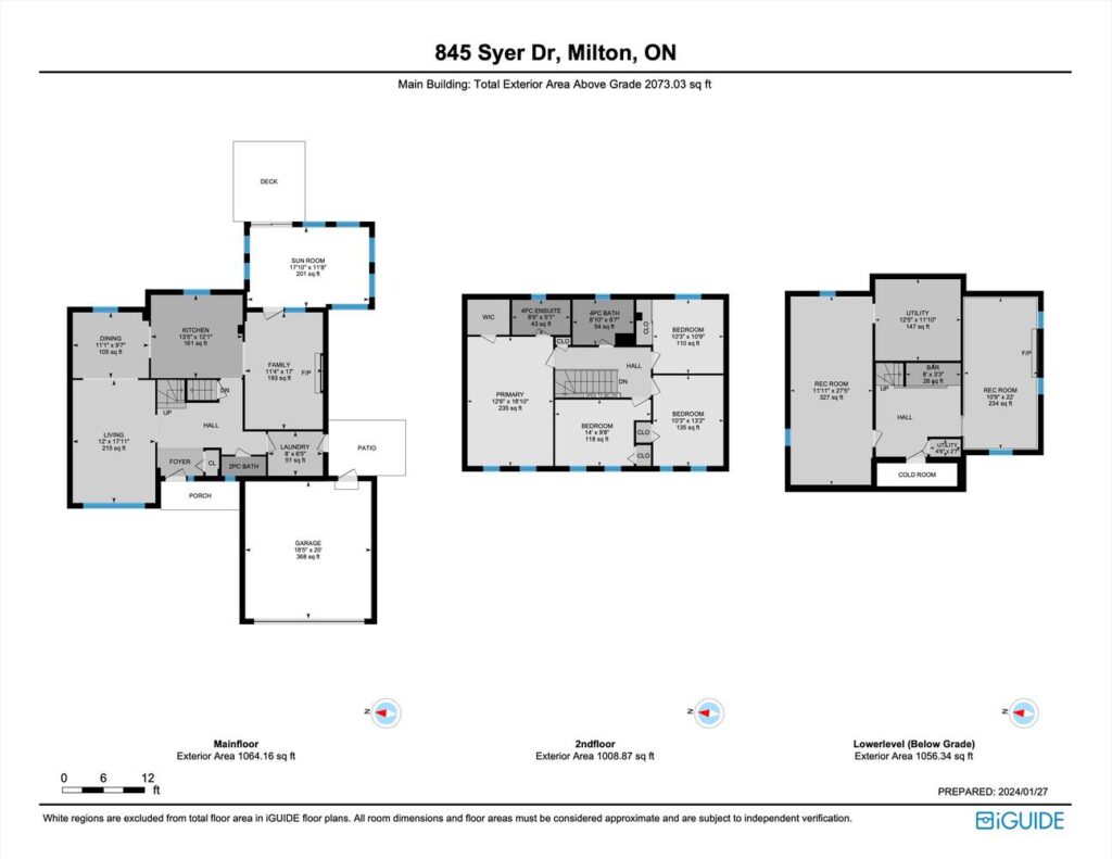 Floor plan of detached home for sale in Milton